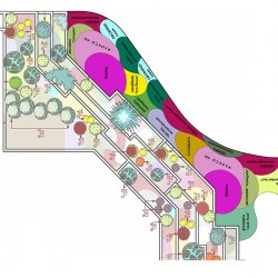 Ландшафтный дизайн участка с уклоном - план цветника у подпорных стенок